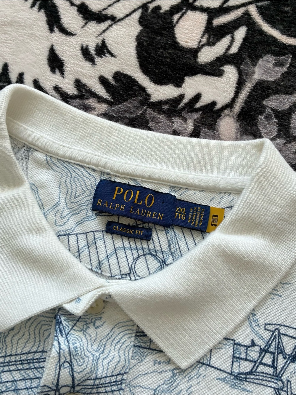 000 - POLO RALPH LAUREN AIRPLANE ALL OVER PRINT AOP POLO T SHIRT - Picture 2 of 7